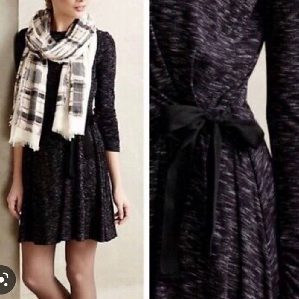 Anthropologie Saturday Sunday black tie waist dress xs